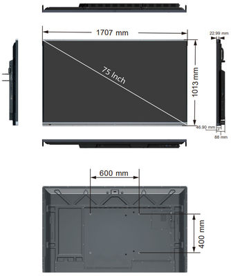 H6C 75 인치 스마트한 보드 UHD 20 포인트 터치 스크린 대화식 패널 OEM 공장