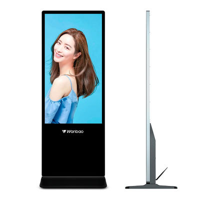 55 인치 바닥 스탠드 안드로이드 터치 스크린은 광고 플레이어들 극단적 가는 Lcd 디지털 신호를 내겁니다
