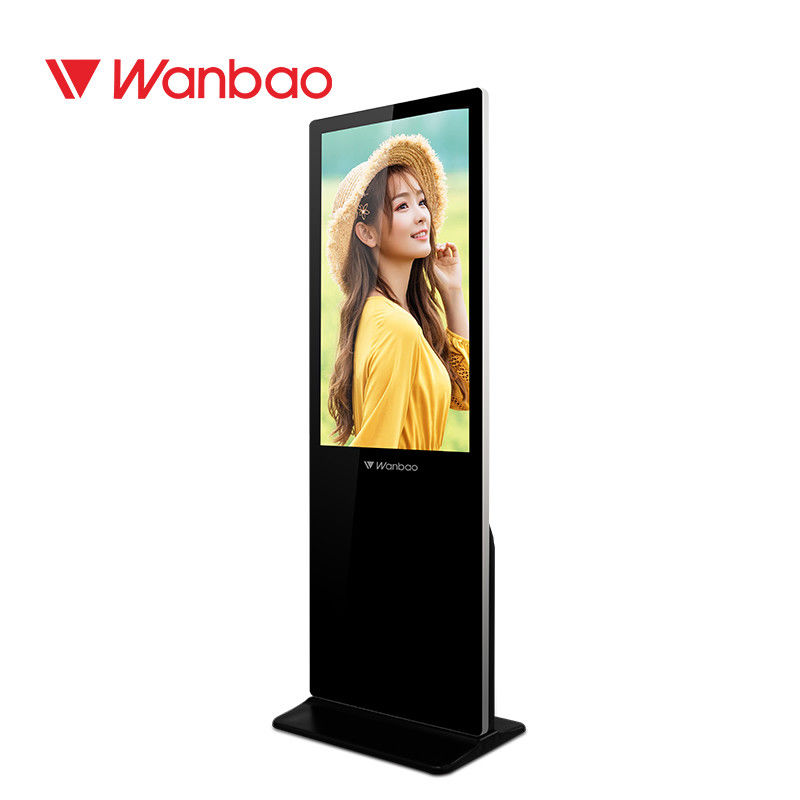 광고 디지털 방식으로 부드럽게 한 유리제 자전 옥외 텔레비젼 대에 호리호리한 43-65inch 와이파이 매우 Lcd 접촉 Kios를 서 있는 65 인치 지면